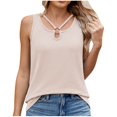 thumbnail image 1 of Uaswgudfs Women's Cotton Ribbed Tank Top - Summer Loose Fit Criss Cross Neck Sleeveless for Casual Basic Wear, 1 of 8
