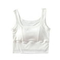 thumbnail image 1 of Uaswgudfs Women's Cotton Square Neck Tank Tops Sleeveless Ribbed Going Out Casual Basic Crop Top Navel Exposure Shirts Sports running Blouse, 1 of 6