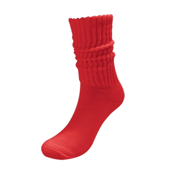 Uaswgudfs Women's Cozy Fluffy Half Cushion Bed Socks, Thermal Warm Winter Sleeping Socks for Women, Soft Knitted Cotton Bed Socks Red
