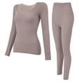 thumbnail image 1 of Uaswgudfs Women's Crew Neck Long Sleeve Seamless Thermal Underwear Set Self Heating Winter Base Layer Snug Fitted Cotton, 1 of 9
