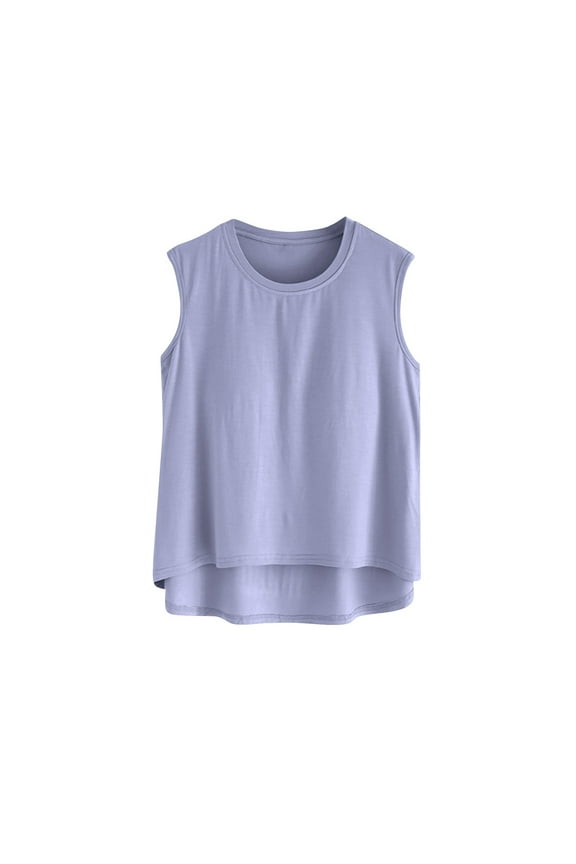 Women's Crew Neck Sleeveless Pajama Tank Top | Soft Breathable Sleep Tee for Ladies | Cozy Cotton Pjs 2025