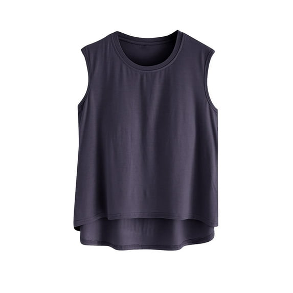 Uaswgudfs Women's Crew Neck Sleeveless Pajama Tank Top | Soft Breathable Sleep Tee for Ladies | Cozy Cotton Pjs