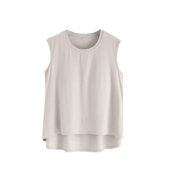 Uaswgudfs Women's Crew Neck Sleeveless Pajama Tank Top | Soft Breathable Sleep Tee for Ladies | Cozy Cotton Pjs