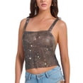 thumbnail image 1 of Uaswgudfs Women's Crop Top Strappy Lingerie Top - Party Bling Sparkly Bralette for Women Black XL, 1 of 5