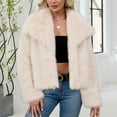 thumbnail image 1 of Uaswgudfs ​Women's Cropped Fluffy Faux Fur Jacket: Oversized Collar, Relaxed Boxy Fit Winter Outerwear​, 1 of 8