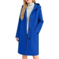thumbnail image 1 of Uaswgudfs ​Women's Double-Breasted Wool Blend Winter Coat - Notched Lapel Adjustable Cuff Straps, Structured Fit for Warm Elegance​, 1 of 9
