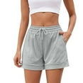 thumbnail image 1 of Uaswgudfs ​Women's Elastic Waist Jean Shorts – Drawstring, Pockets & Casual Summer Style​ Gray XL, 1 of 5