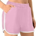 thumbnail image 1 of Uaswgudfs Women's Elastic Waist Running Shorts for Summer - Curved Hem Athletic Shorts with Lightweight Breathable Fabric Pink XL, 1 of 8