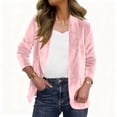 thumbnail image 1 of Uaswgudfs Women's Faux Suede Velvet Long Sleeve Open Front Blazer Casual Jacket for Office & Party Outwear Pink 2XL, 1 of 8