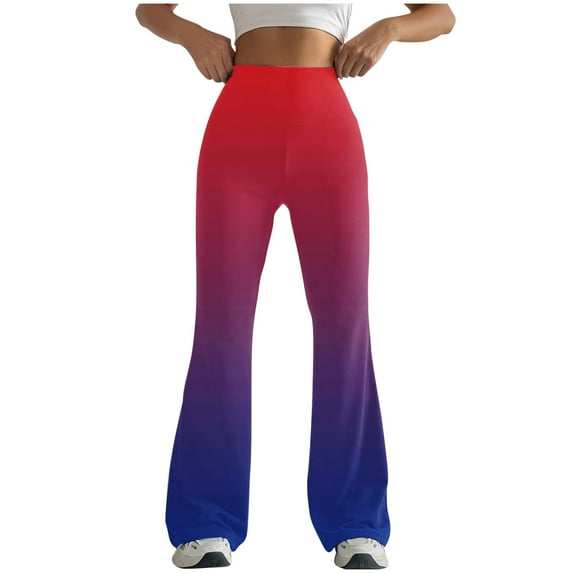 Uaswgudfs Women's Flared Yoga Pants with High Waist – Smooth Stretch Leggings for Gym & Light Training Red S