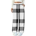 thumbnail image 1 of Uaswgudfs Women's Fuzzy Plush Pajama Pants Drawstring Elastic Waist Wide Leg Teddy Pj Bottoms Lounge Pants Pink XS, 1 of 6