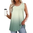 thumbnail image 1 of Uaswgudfs Women's Gradient Color Crew Neck Summer Tank Tops - Casual Sleeveless Loose Fit Blouses, Flowy Tunics Tops, 1 of 6
