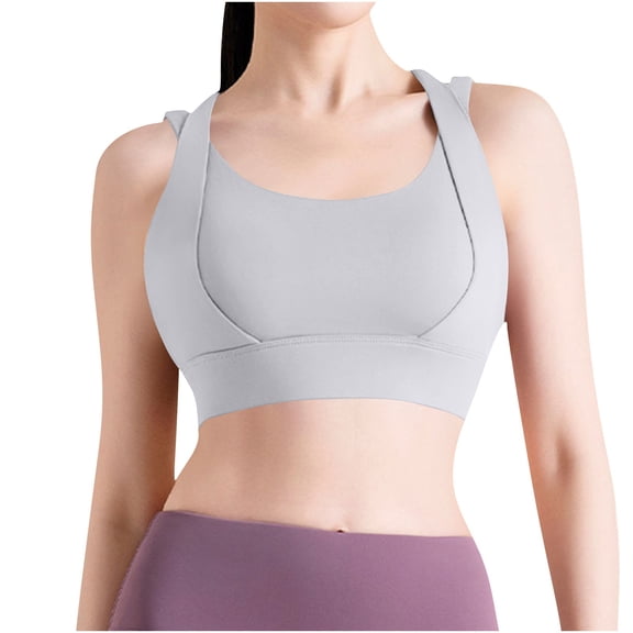 Uaswgudfs Women's High Impact Wireless Padded Sports Bra Racerback Breathable Gym Workout Yoga Activewear Green M