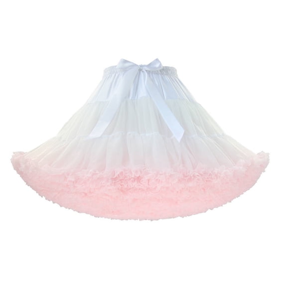 Uaswgudfs Women's High Waist Color Block Mesh Tutu Skirt Sweet Layered A - Line Party Dance Skirt for Women