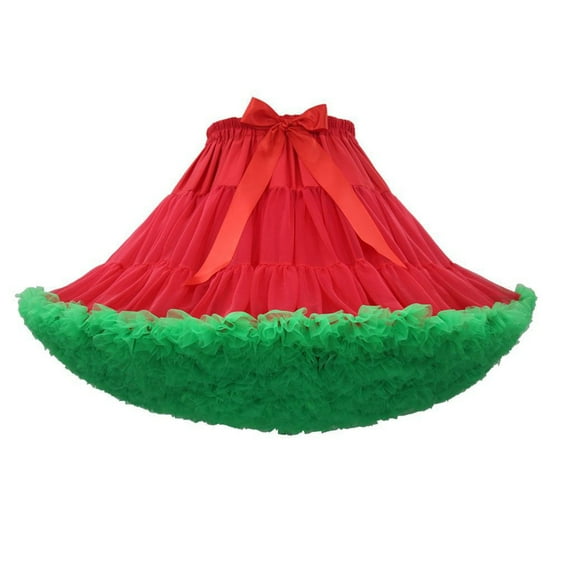 Uaswgudfs Women's High Waist Color Block Mesh Tutu Skirt Sweet Layered A - Line Party Dance Skirt for Women