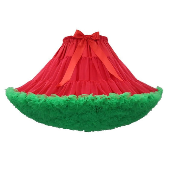 Uaswgudfs Women's High Waist Color Block Mesh Tutu Skirt Sweet Layered A - Line Party Dance Skirt for Women