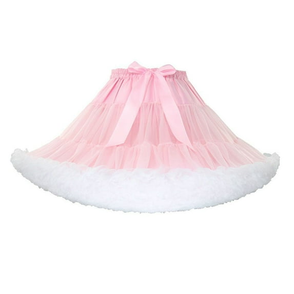 Uaswgudfs Women's High Waist Color Block Mesh Tutu Skirt Sweet Layered A - Line Party Dance Skirt for Women