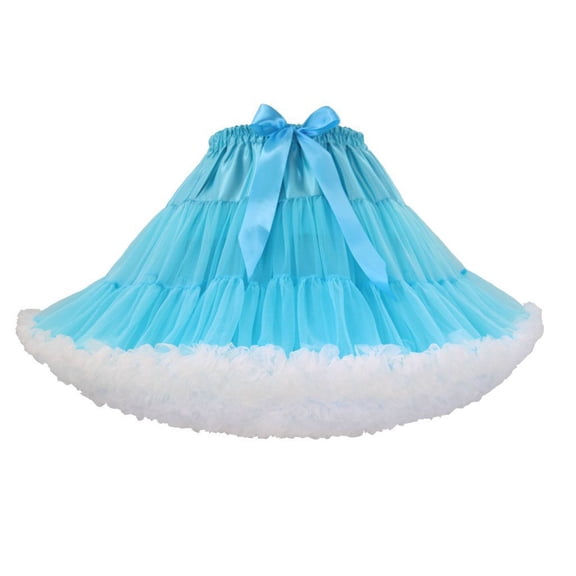 Uaswgudfs Women's High Waist Color Block Mesh Tutu Skirt Sweet Layered A - Line Party Dance Skirt for Women