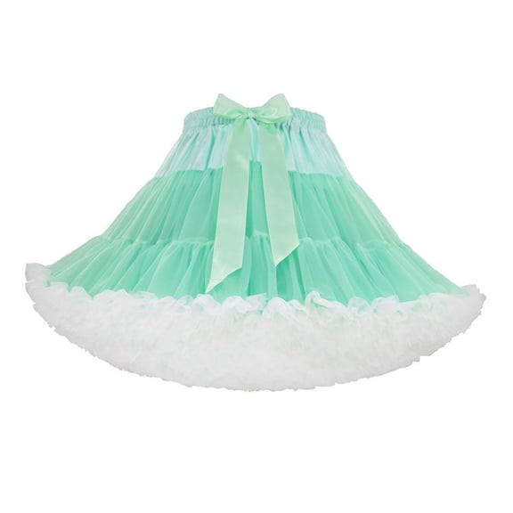 Uaswgudfs Women's High Waist Color Block Mesh Tutu Skirt Sweet Layered A - Line Party Dance Skirt for Women