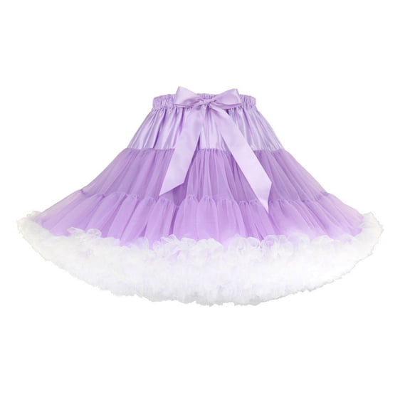 Uaswgudfs Women's High Waist Color Block Mesh Tutu Skirt Sweet Layered A - Line Party Dance Skirt for Women