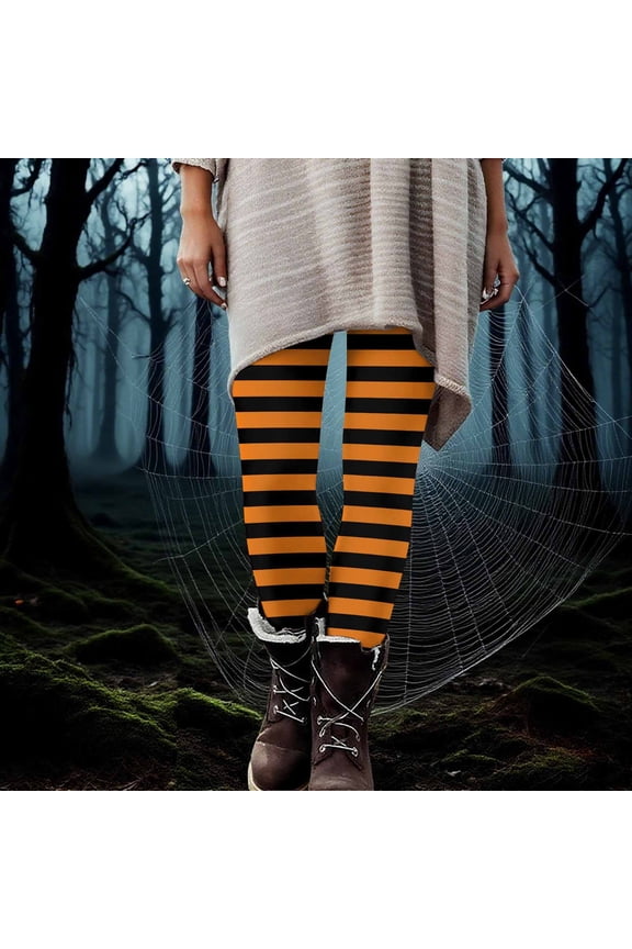 Women's High-Waist Full-Length Yoga Leggings with Elastic Waistband, Slim Fit, and Spandex Blend Material for Comfortable Movement Orange M