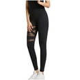 thumbnail image 1 of Uaswgudfs Women's High-Waisted Slim-Fit Leg Pants with Snug Stretch Fabric, Breathable Mesh Accents, and Flexible Comfort for Active Lifestyles Black S, 1 of 5