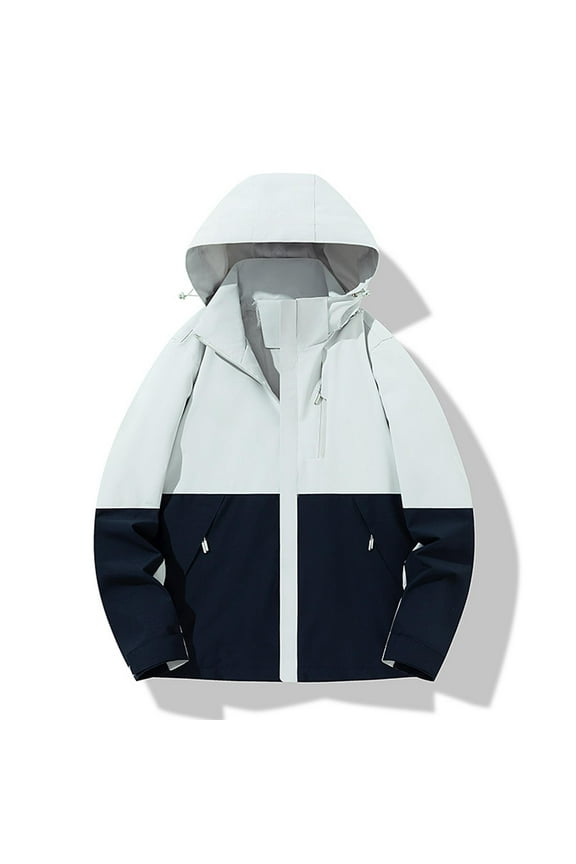 ​Women's Hooded Jacket - Windproof High Collar Multi-Pocket Zip-Up Utility Outerwear​