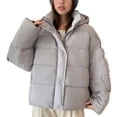 thumbnail image 1 of Uaswgudfs ​Women's Hooded Quilted Puffer Winter Coat - Full Sleeve Zipper Snap Closure Max Warmth Cold Weather​, 1 of 3