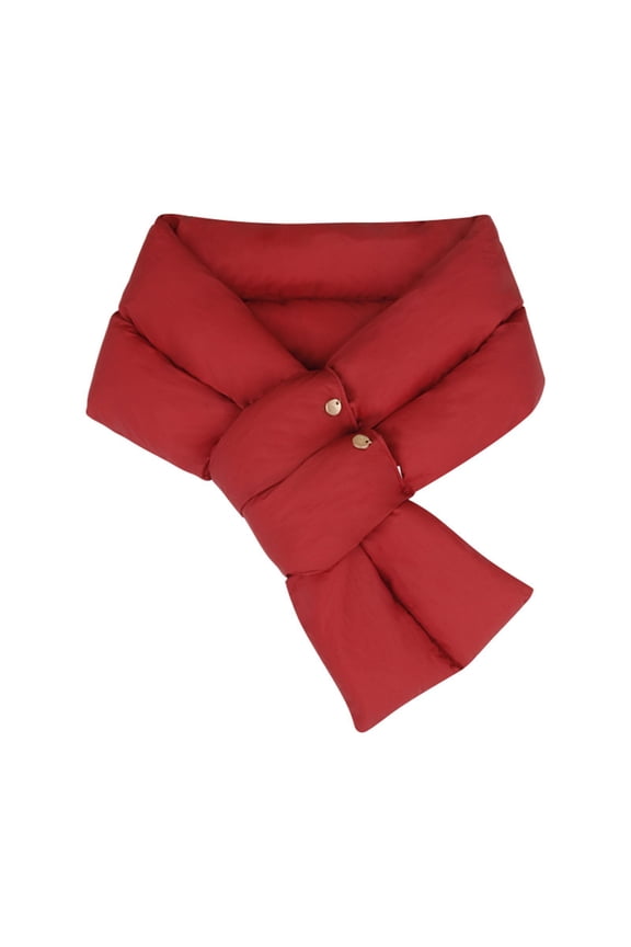 Women's Infinity Scarf with Double Buttons Solid Color Winter Warmth Soft Touch Versatile Fashion Neck Wrap
