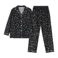 thumbnail image 1 of Uaswgudfs Women's Lapel Long Sleeve Pajama Set - Relaxed Fit Straight Leg, Lightweight Fabric, 1 of 3
