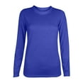 thumbnail image 1 of Uaswgudfs Women's Long Sleeve Solid Color Round Neck T-Shirt Casual Basic Top Stretchy Activewear Loose Fit Blue L, 1 of 4