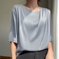 thumbnail image 1 of Uaswgudfs Women's Loose Fit Blouse Top - Casual Boat Neck Tee Shirt 2025, Breathable Stretch Fabric, Relaxed Short Sleeves, Dressy Style Casual Tops, Spring Summer Versatile, 1 of 3