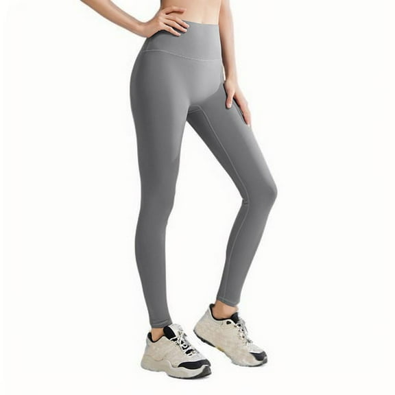 Uaswgudfs Women's Mesh-Enhanced Yoga Leggings - High-Waisted Stretch Workout Pants for Gym, Athletic Mobility & Breathable Support Gray S