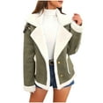 thumbnail image 1 of Uaswgudfs ​Women's Mid-Length Wool Blend Winter Coat - Plush Thermal Lined Windproof with Ribbed Cuffs Slant Pockets​, 1 of 6