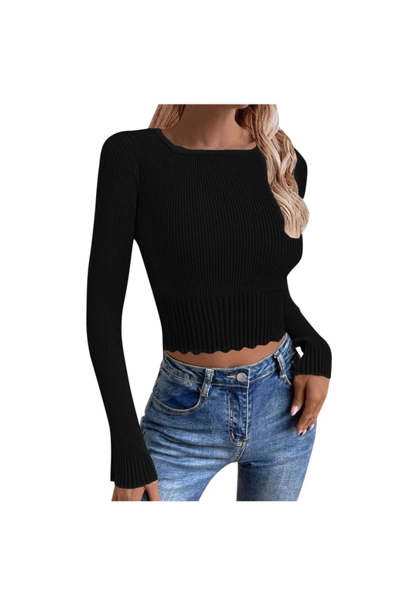 ​Women's Off-Shoulder Sweater: Autumn/Winter Ribbed Texture & Asymmetric Neckline, Fine Knit