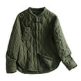thumbnail image 1 of Uaswgudfs Women's Olive Green Quilted Jacket, Long Sleeve Loose Casual Winter Coat - Warm Outerwear Green L, 1 of 9