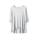 thumbnail image 1 of Uaswgudfs Women's Oversized Loose Fit Cropped Tee - Athleisure Casual Top with Batwing Short Sleeve & High-Low Hem, 1 of 3