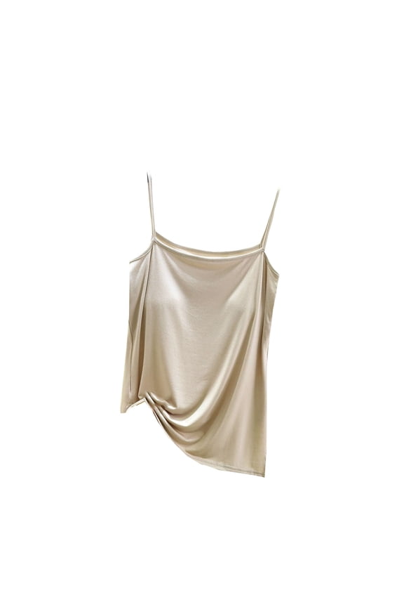 Women's Padded Cami Sleep Top | Elastic Strap Pajama Tee for Ladies | Soft Breathable Pjs Nightshirt