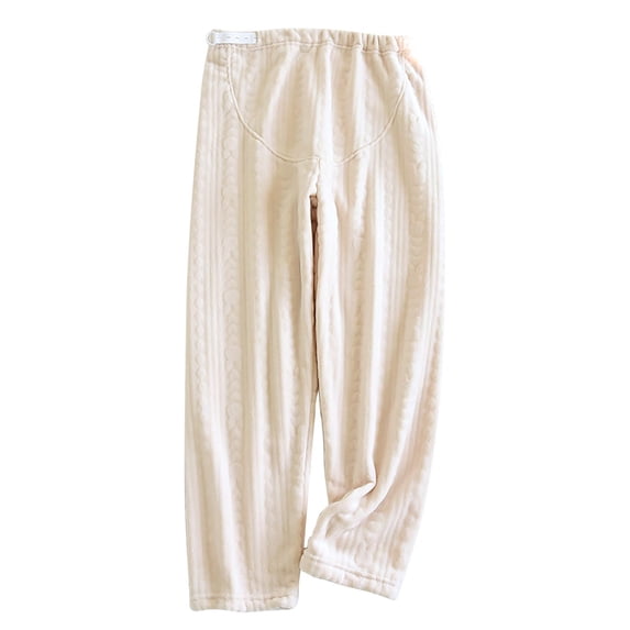 Uaswgudfs Women's Pajama Sleep Pants with Adjustable Drawstring Waist and Textured Knit Details for Relaxed Home Comfort L