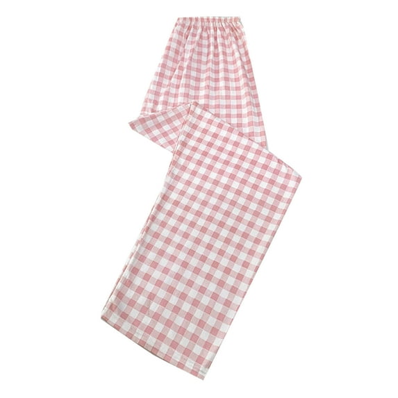 Uaswgudfs Women's Plaid Pajama Pants with Elastic Waistband & Tapered Cuffs, Soft Relaxed-Fit Fabric, Classic Check Design for Cozy Sleepwear 2XL
