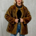 thumbnail image 1 of Uaswgudfs ​Women's Plush Fluffy Open Front Mid-Length Coat Faux Fur Fleece Jacket Relaxed Silhouette with Side Pockets for Daily Comfort​, 1 of 9