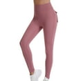 thumbnail image 1 of Uaswgudfs Women's Pocketed Yoga Leggings with Ankle Cuffs – High-Waist Workout Pants for Fitness & Running Pink 2XL, 1 of 4