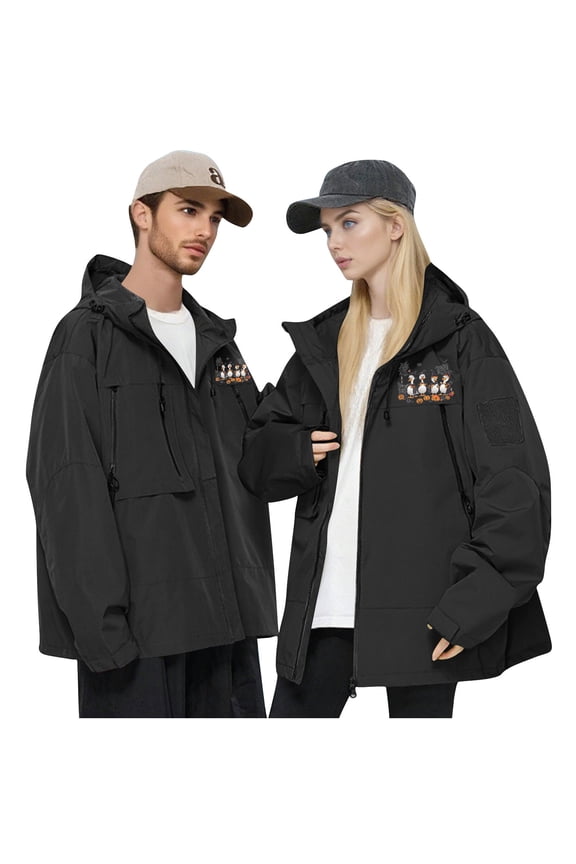 Women's Polyester Blend Winter Jacket - Thermal Insulated Adjustable Hood Multi-Pocket Design
