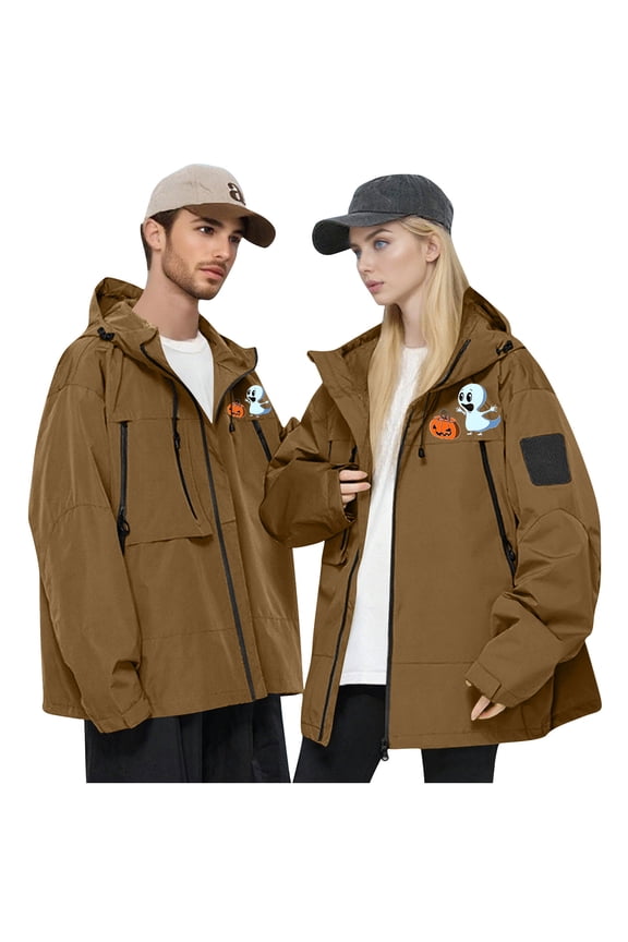 Women's Polyester Blend Winter Jacket - Thermal Insulated Adjustable Hood Multi-Pocket Design