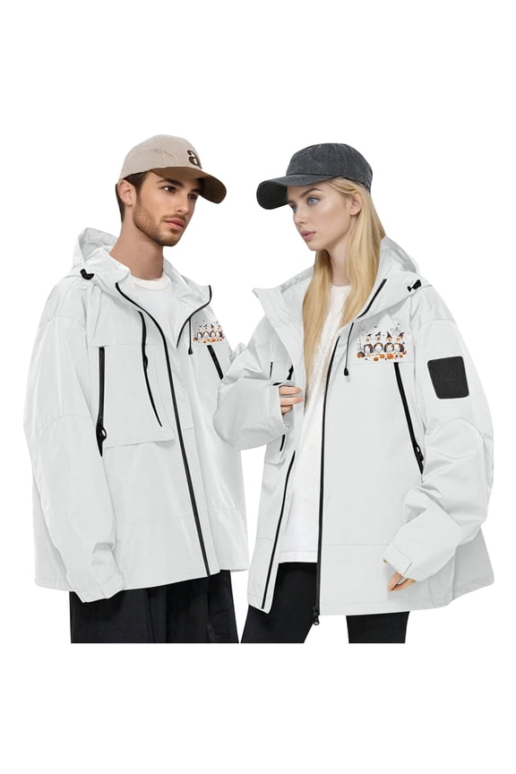 Women's Polyester Blend Winter Jacket - Thermal Insulated Adjustable Hood Multi-Pocket Design