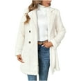 thumbnail image 1 of Uaswgudfs Women's Sherpa Fleece Mid-Length Winter Coat - Thermal Windproof Straight Fit with Notch Lapel Hidden Pockets​, 1 of 9