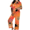 thumbnail image 1 of Uaswgudfs Women's Short Collar & Sleeve Pajama Set with Long Pants - Relaxed Fit Soft Sleepwear, 1 of 5