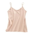 thumbnail image 1 of Uaswgudfs Women's Silk Satin Camisole Cami Plain Strappy Vest Top T-Shirt Stretch cotton Tank Shirt V-Neck Spaghetti Strap, 1 of 5
