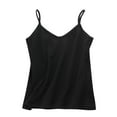 thumbnail image 1 of Uaswgudfs Women's Silk Satin Camisole Cami Plain Strappy Vest Top T-Shirt Stretch cotton Blouse Tank Shirt V-Neck Spaghetti Strap, 1 of 5