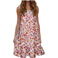thumbnail image 1 of Uaswgudfs Women’s Sleeveless A-Line Midi Dress - Botanical Floral Print Casual Sundress Tank Design, 1 of 6